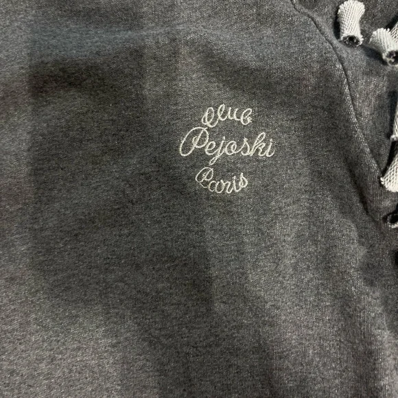 Gray Crew Neck Sweater with Unique Sleeve Design - Picture 2 of 4